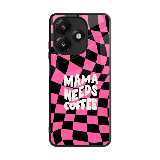 Mama Needs Coffee back phone cover | glass case for redmi 12 5g