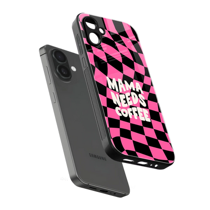 Mama Needs Coffee sleek samsung galaxy a06 5g cover with tempered glass back and TPU edges