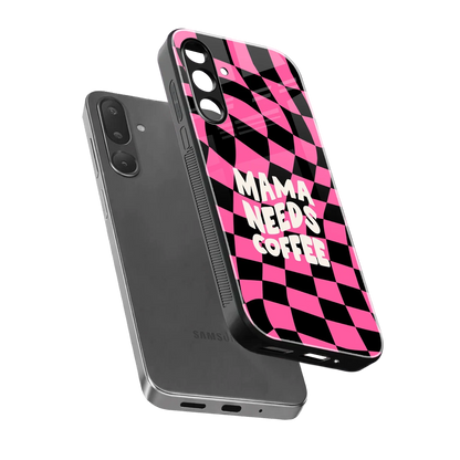 Mama Needs Coffee sleek samsung galaxy m16 5g cover with tempered glass back and TPU edges