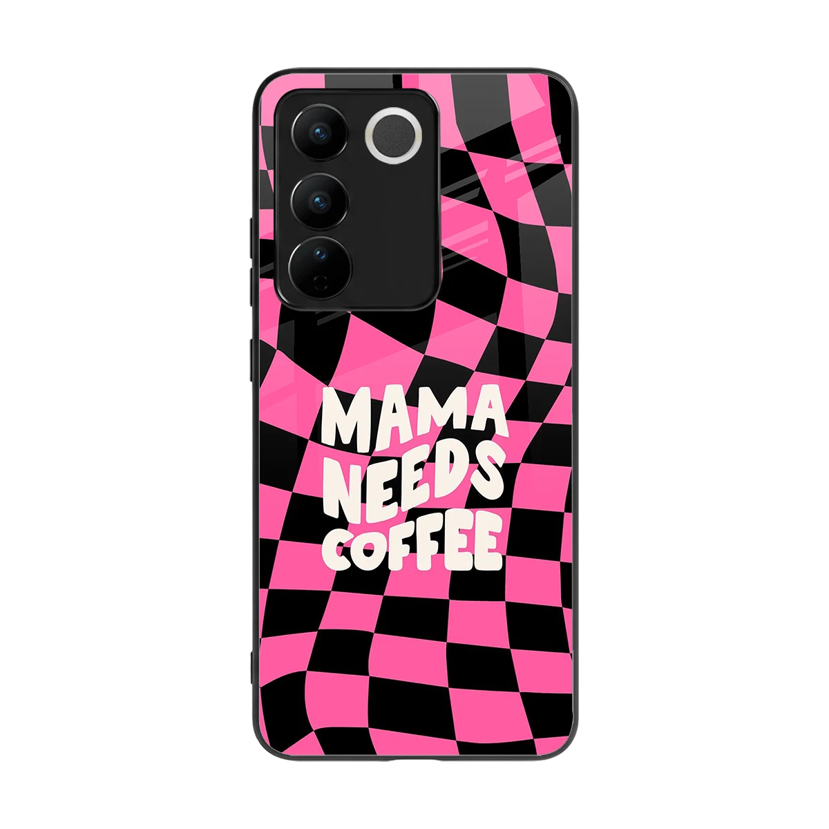 Mama Needs Coffee back phone cover | glass case for vivo v27 5g