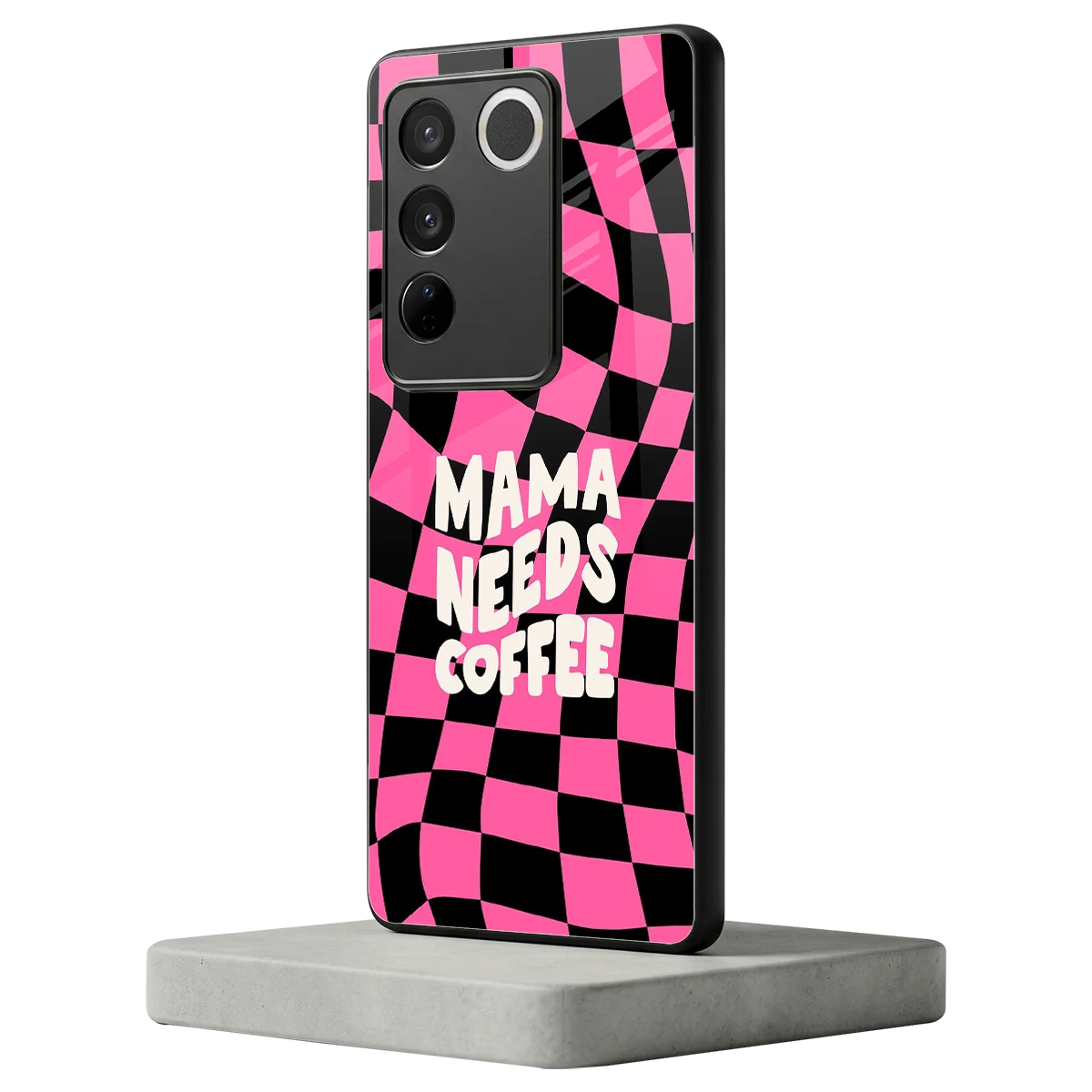 Mama Needs Coffee vivo v27 5g mobile cover | shockproof glass phone case