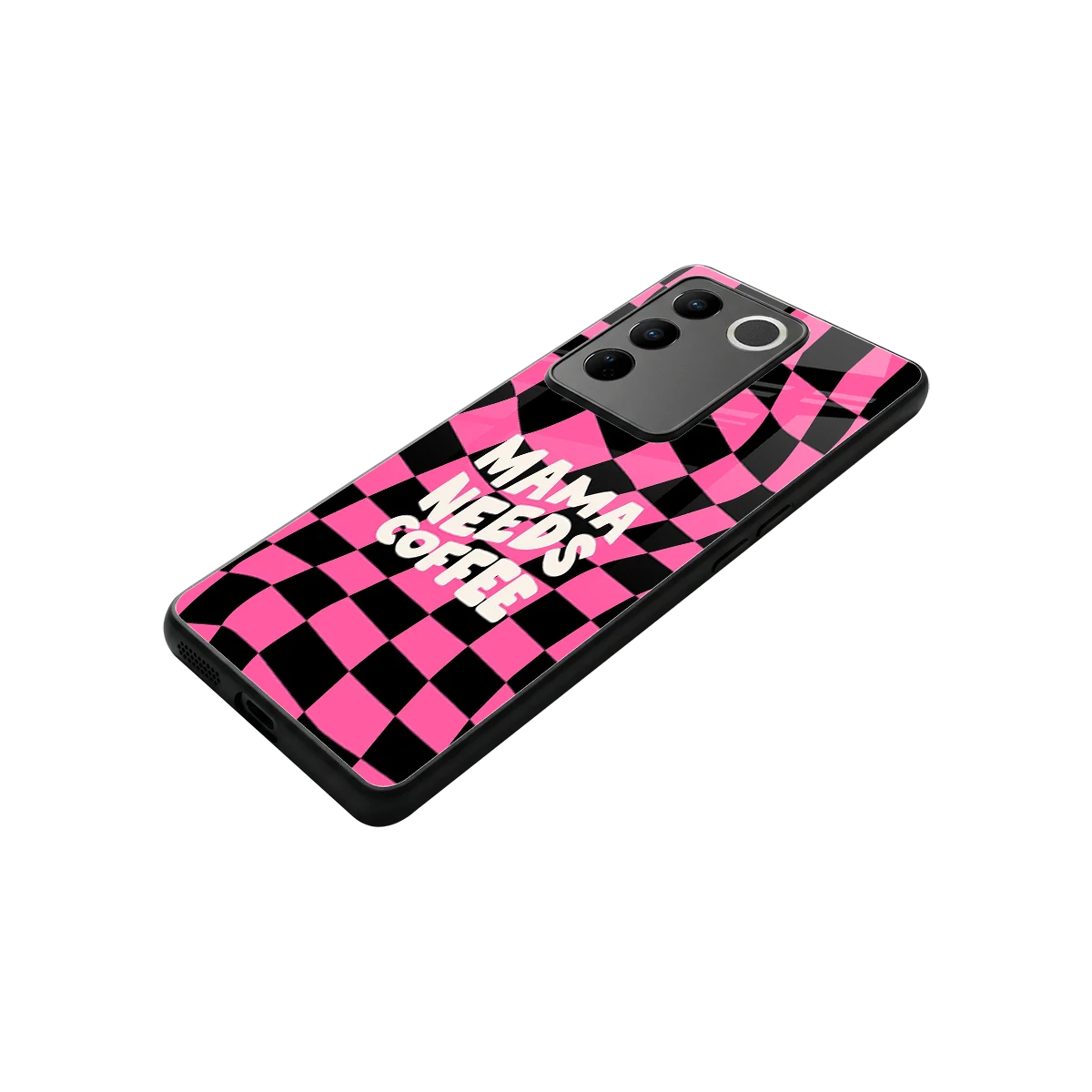 Mama Needs Coffee stylish phone case for vivo v27 5g | glossy glass and slim fit