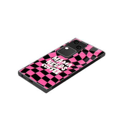 Mama Needs Coffee stylish phone case for vivo v30 | glossy glass and slim fit