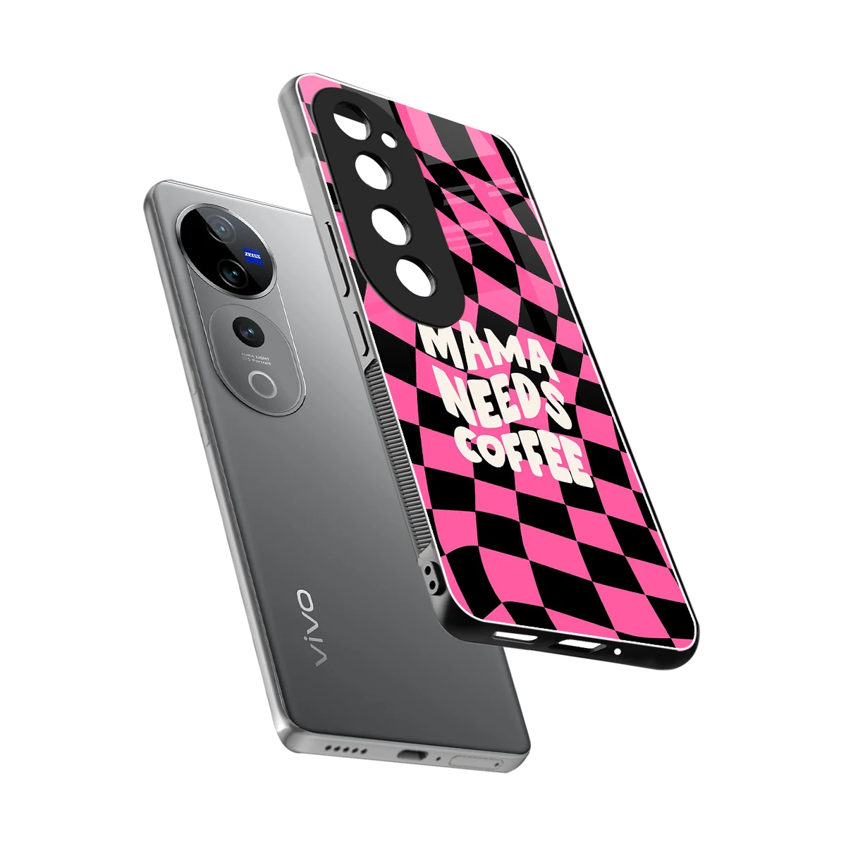 Mama Needs Coffee sleek vivo v40 pro cover with tempered glass back and TPU edges