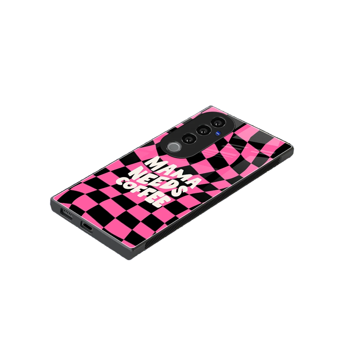 Mama Needs Coffee stylish phone case for vivo v40 pro | glossy glass and slim fit