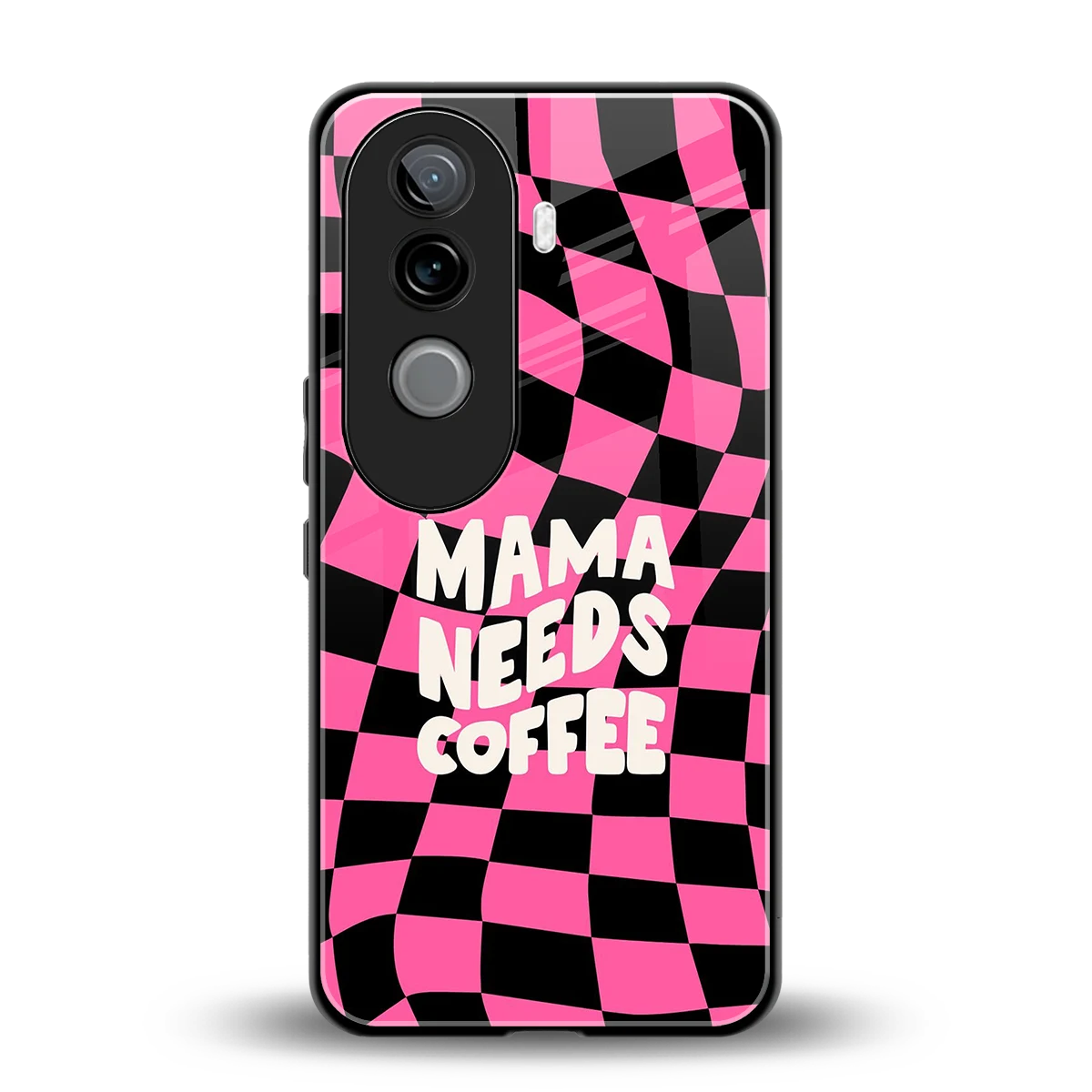 Mama Needs Coffee back phone cover | glass case for vivo v40e