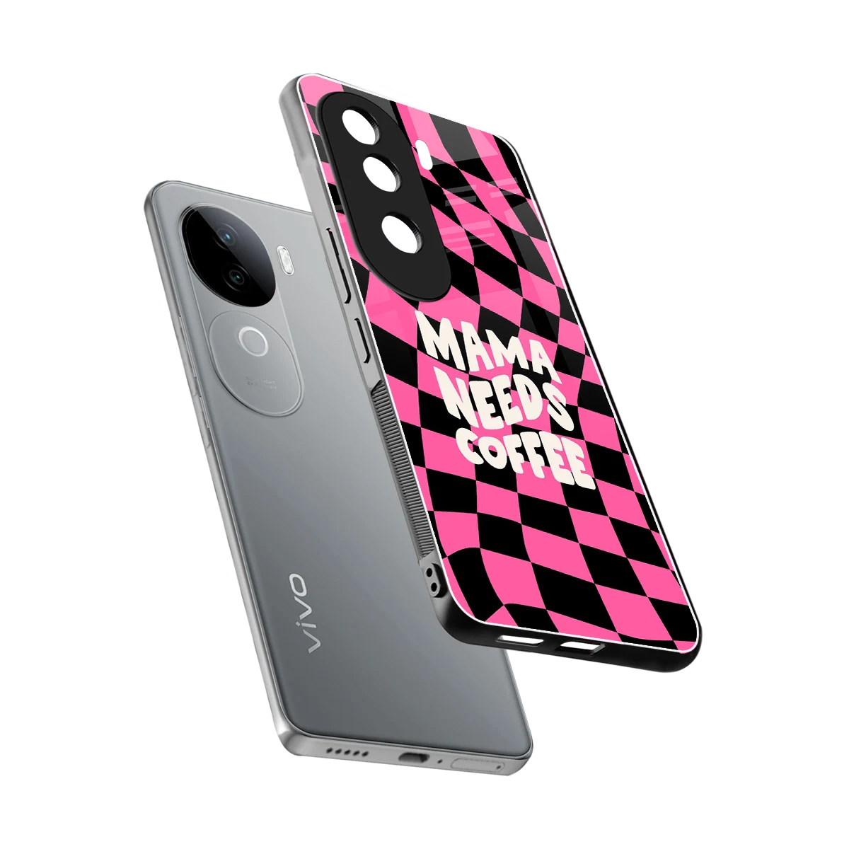 Mama Needs Coffee sleek vivo v40e cover with tempered glass back and TPU edges