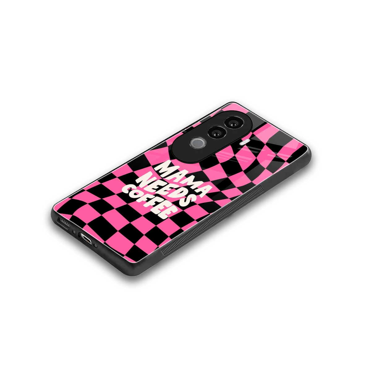 Mama Needs Coffee stylish phone case for vivo v40e | glossy glass and slim fit