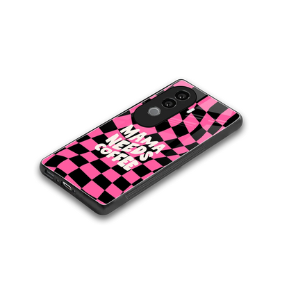 Mama Needs Coffee stylish phone case for vivo v40e | glossy glass and slim fit