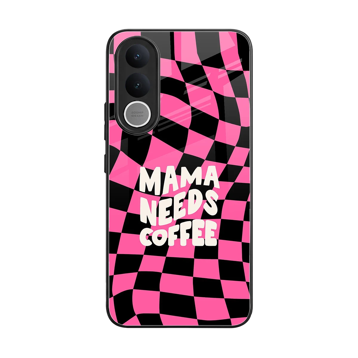 Mama Needs Coffee back phone cover | glass case for vivo v70 fe