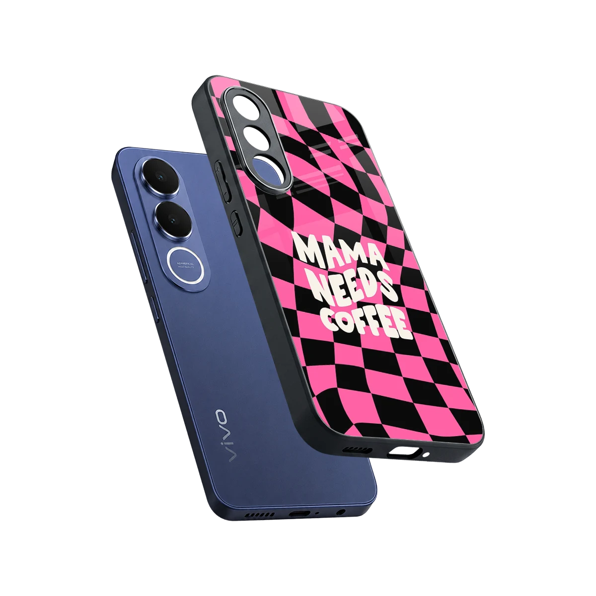 Mama Needs Coffee sleek vivo v70 fe cover with tempered glass back and TPU edges