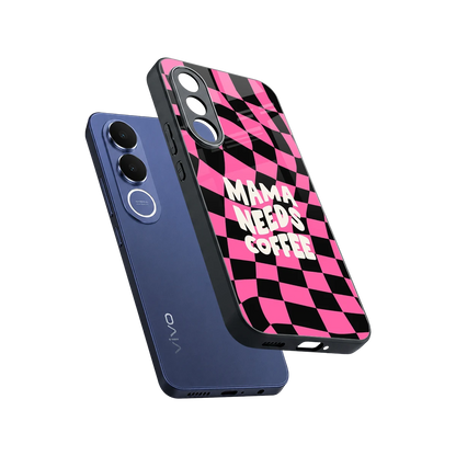 Mama Needs Coffee sleek vivo v70 fe cover with tempered glass back and TPU edges