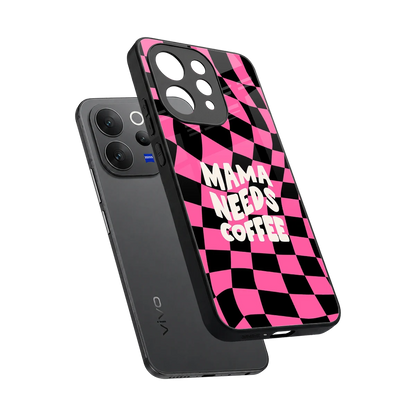 Mama Needs Coffee sleek vivo v70 cover with tempered glass back and TPU edges