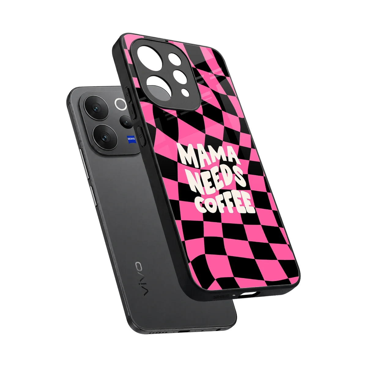 Mama Needs Coffee sleek vivo v70 elite cover with tempered glass back and TPU edges