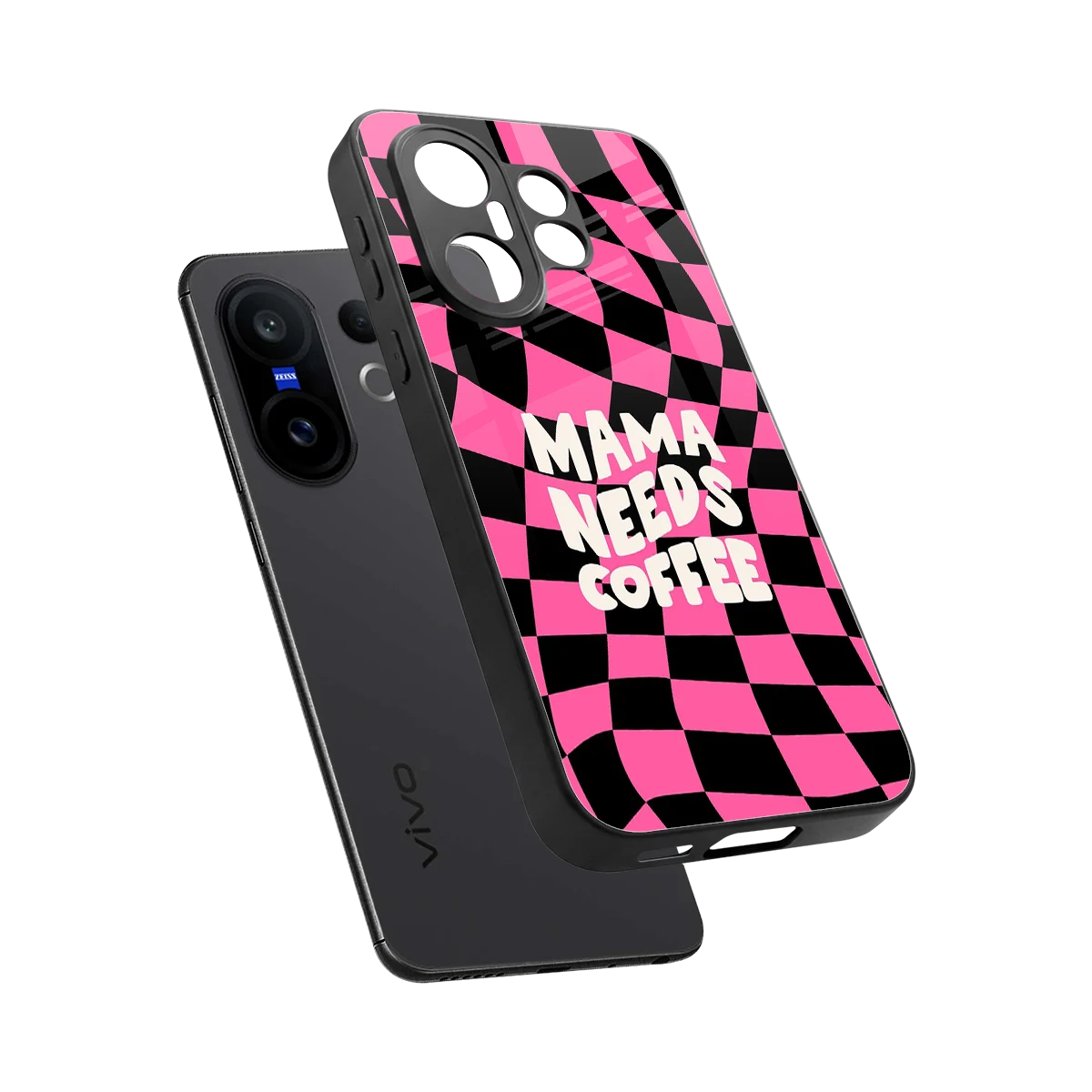 Mama Needs Coffee sleek vivo x200 fe cover with tempered glass back and TPU edges