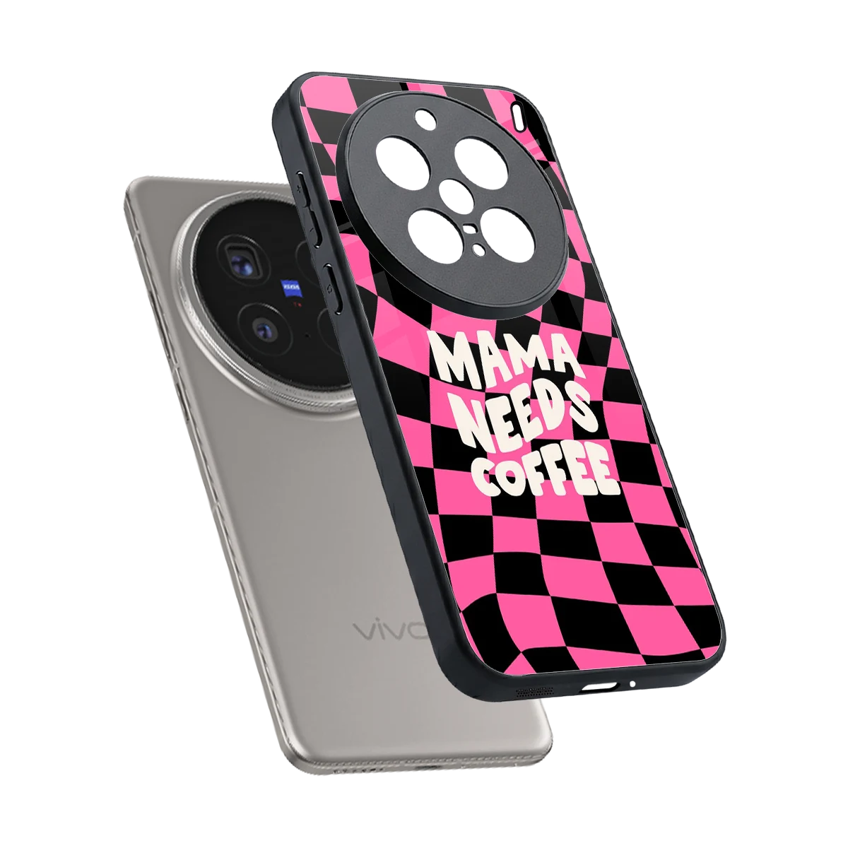 Mama Needs Coffee sleek vivo x200 pro cover with tempered glass back and TPU edges