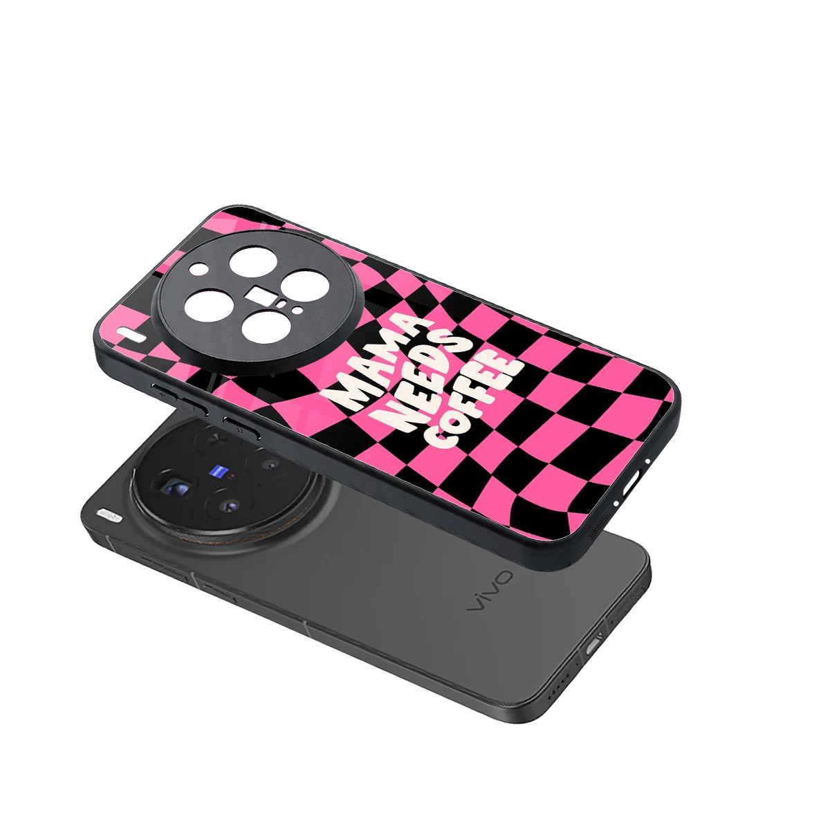 Mama Needs Coffee sleek vivo x300 pro cover with tempered glass back and TPU edges