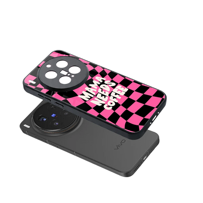 Mama Needs Coffee sleek vivo x300 pro cover with tempered glass back and TPU edges