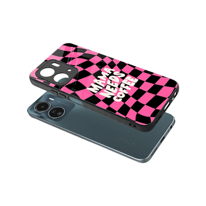 Mama Needs Coffee sleek vivo y16 cover with tempered glass back and TPU edges