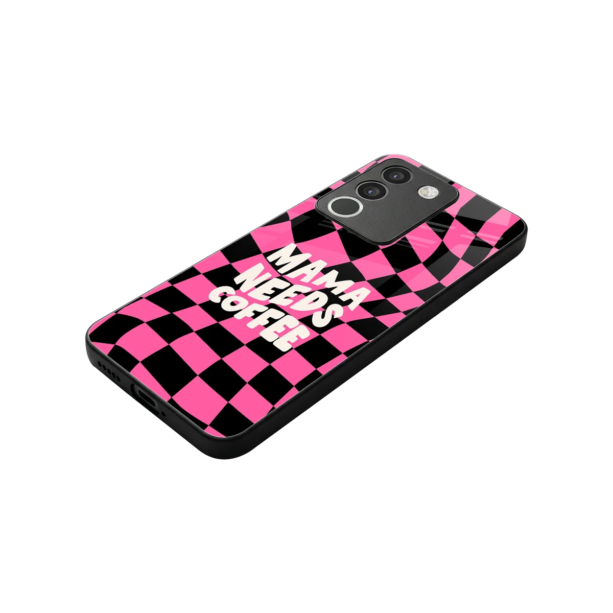 Mama Needs Coffee stylish phone case for vivo y200 5g | glossy glass and slim fit