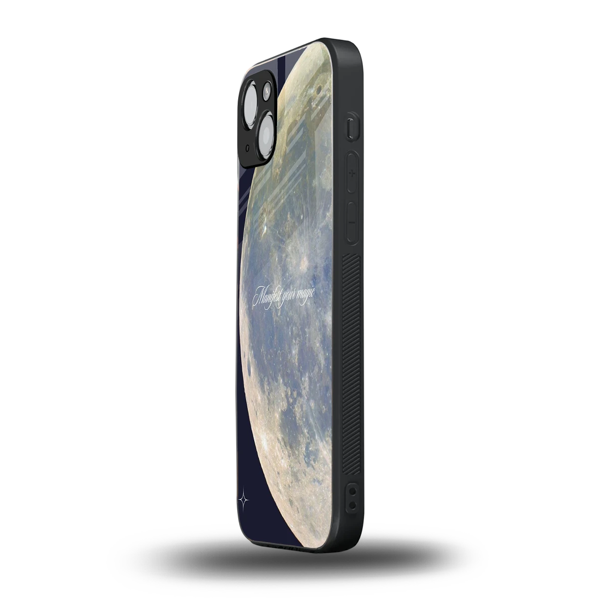 Manifest Glow iphone 15 plus mobile cover | shockproof glass phone case