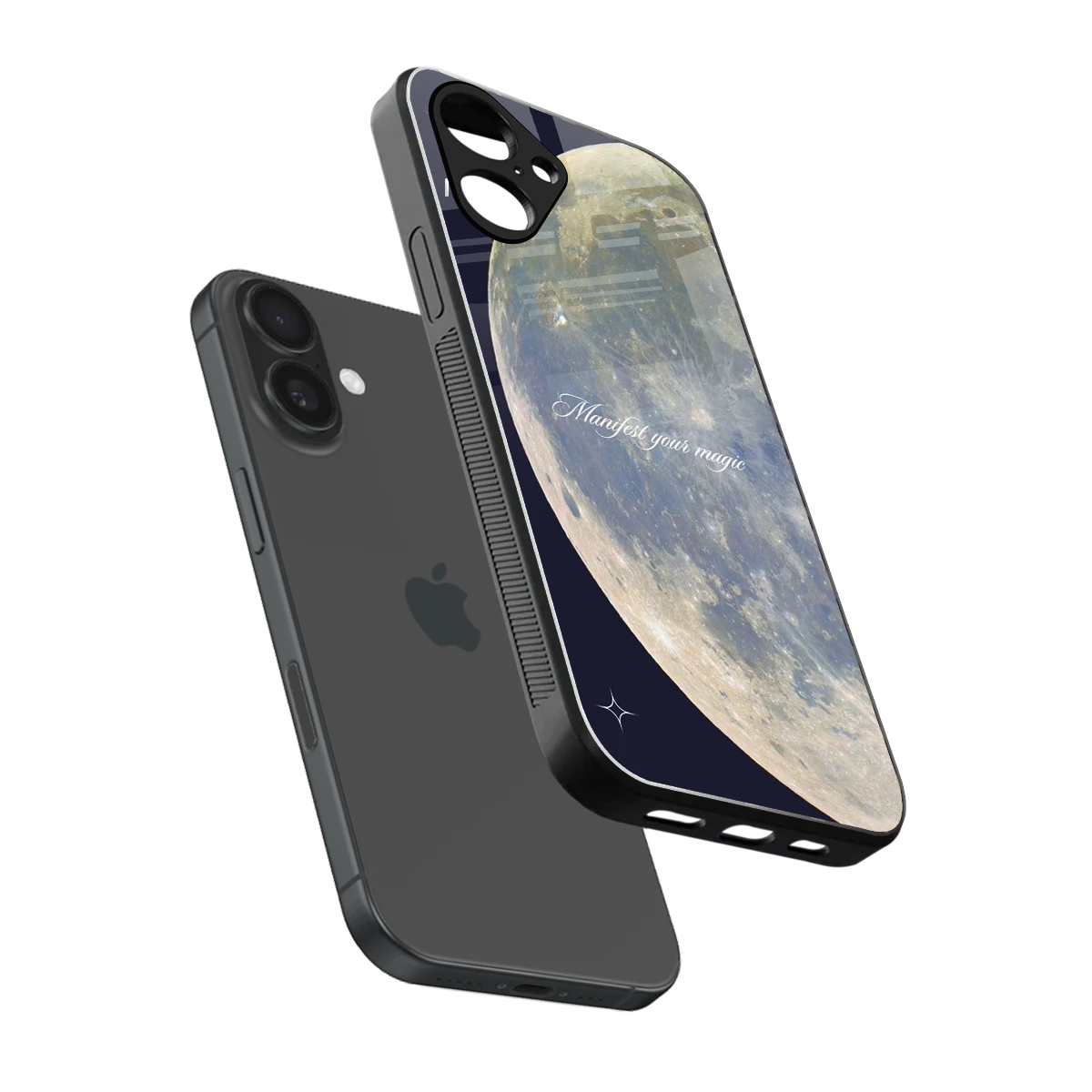 Manifest Glow sleek iPhone 16 cover with tempered glass back and TPU edges