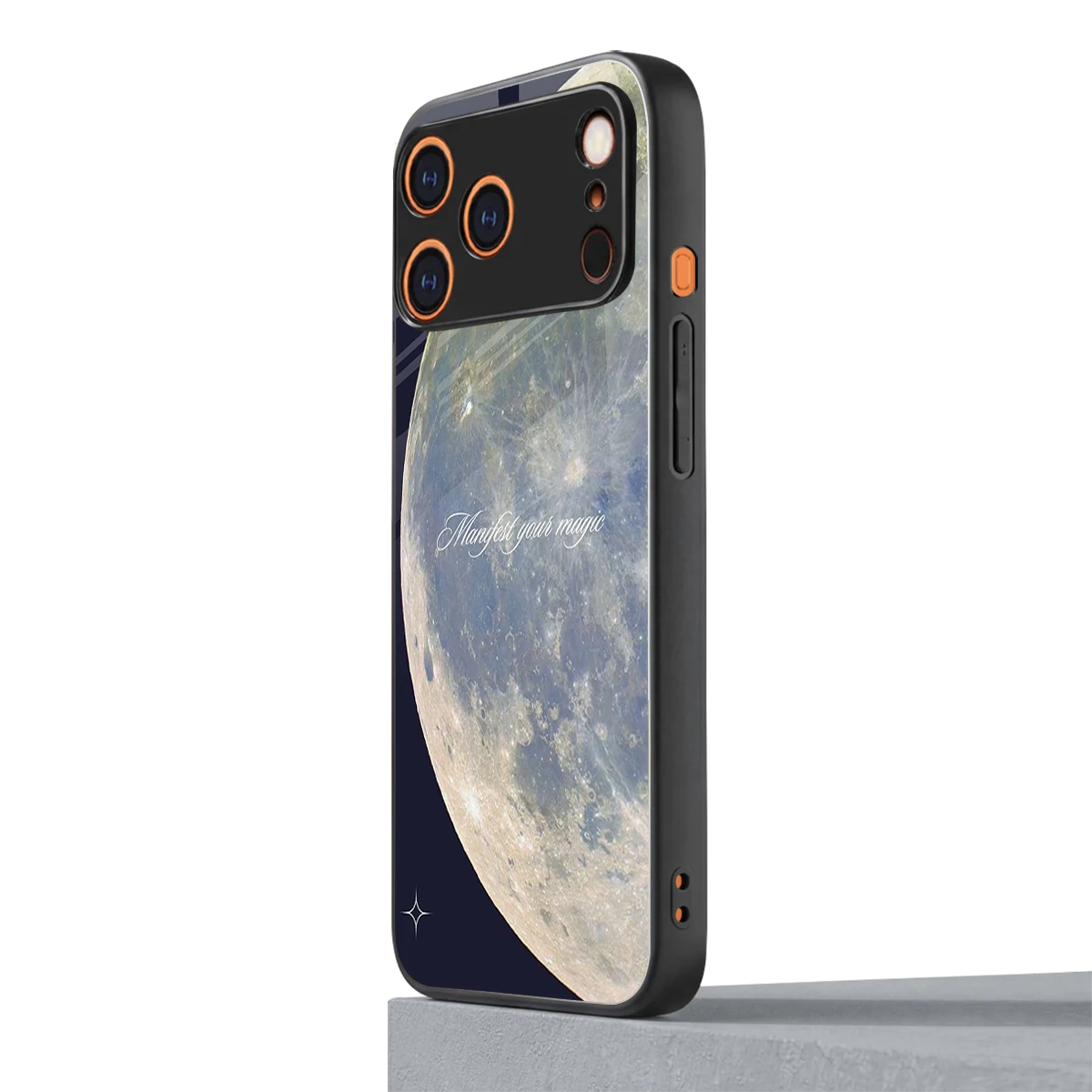 Manifest Glow iphone 17 pro max mobile cover | shockproof glass phone case