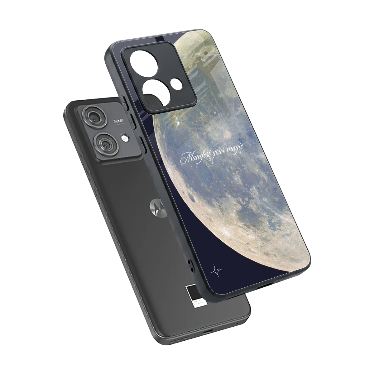 Manifest Glow sleek motorola edge 40 neo 5g cover with tempered glass back and TPU edges