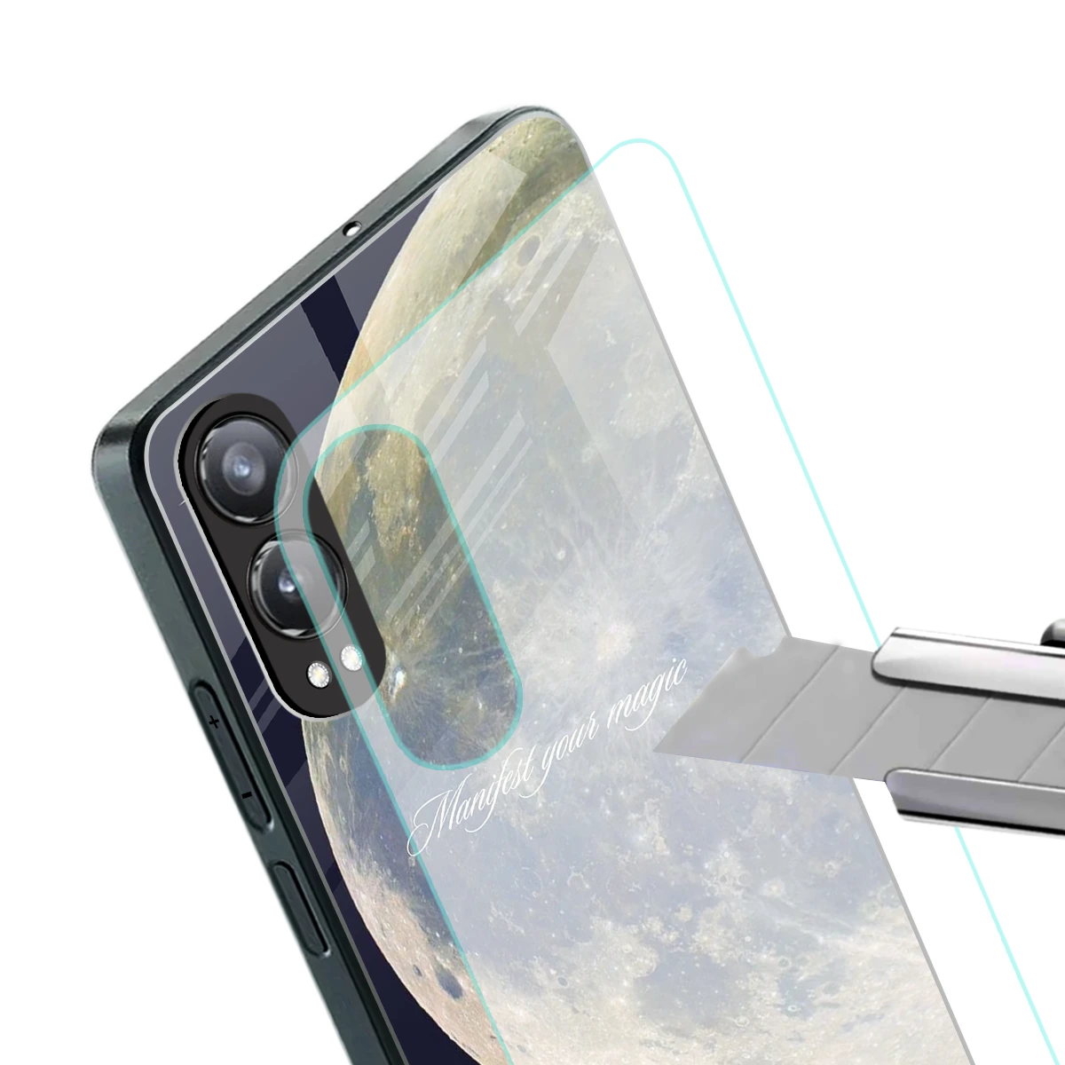 Manifest Glow stylish phone case for oneplus nord ce 4 lite | glossy glass and slim fit