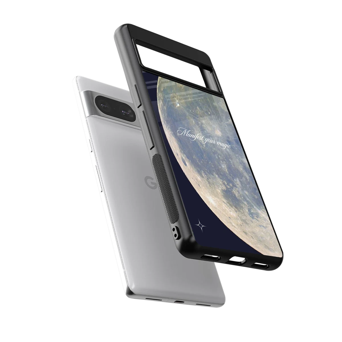 Manifest Glow sleek google pixel 8 cover with tempered glass back and TPU edges