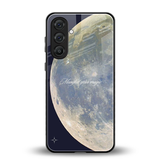 Manifest Glow back phone cover | glass case for samsung galaxy m35 5g