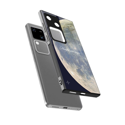 Manifest Glow sleek vivo v30 cover with tempered glass back and TPU edges