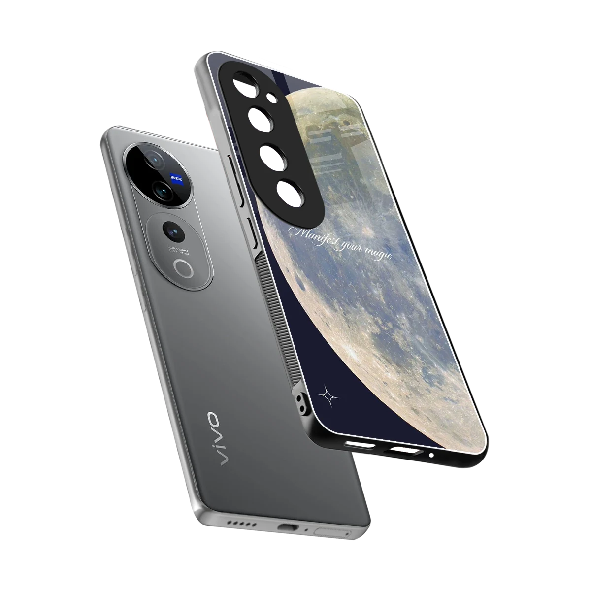 Manifest Glow sleek vivo v40 pro cover with tempered glass back and TPU edges