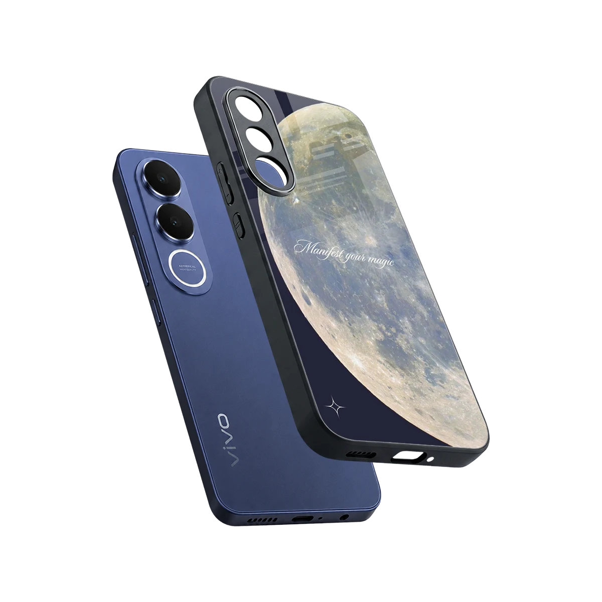 Manifest Glow sleek vivo v70 fe cover with tempered glass back and TPU edges