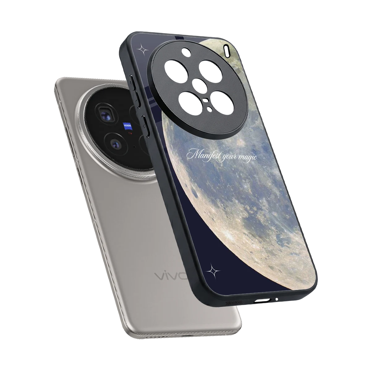 Manifest Glow sleek vivo x200 pro cover with tempered glass back and TPU edges
