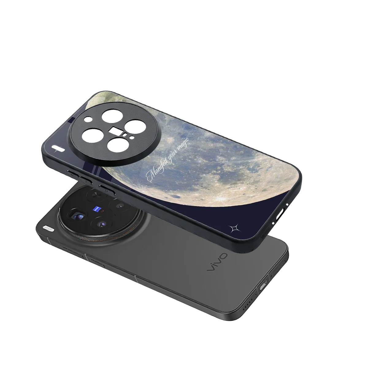 Manifest Glow sleek vivo x300 pro cover with tempered glass back and TPU edges