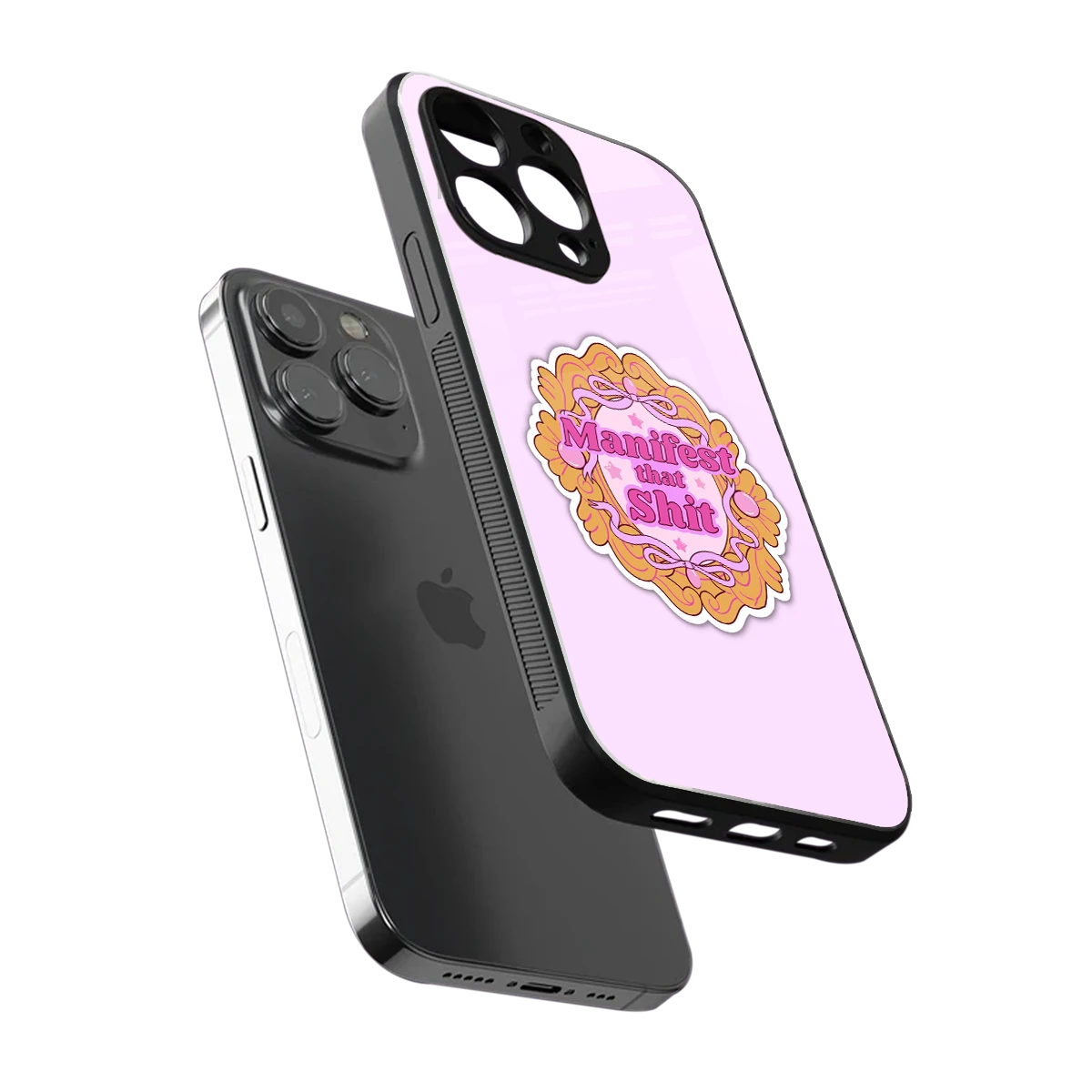Manifestor sleek iphone 13 pro cover with tempered glass back and TPU edges