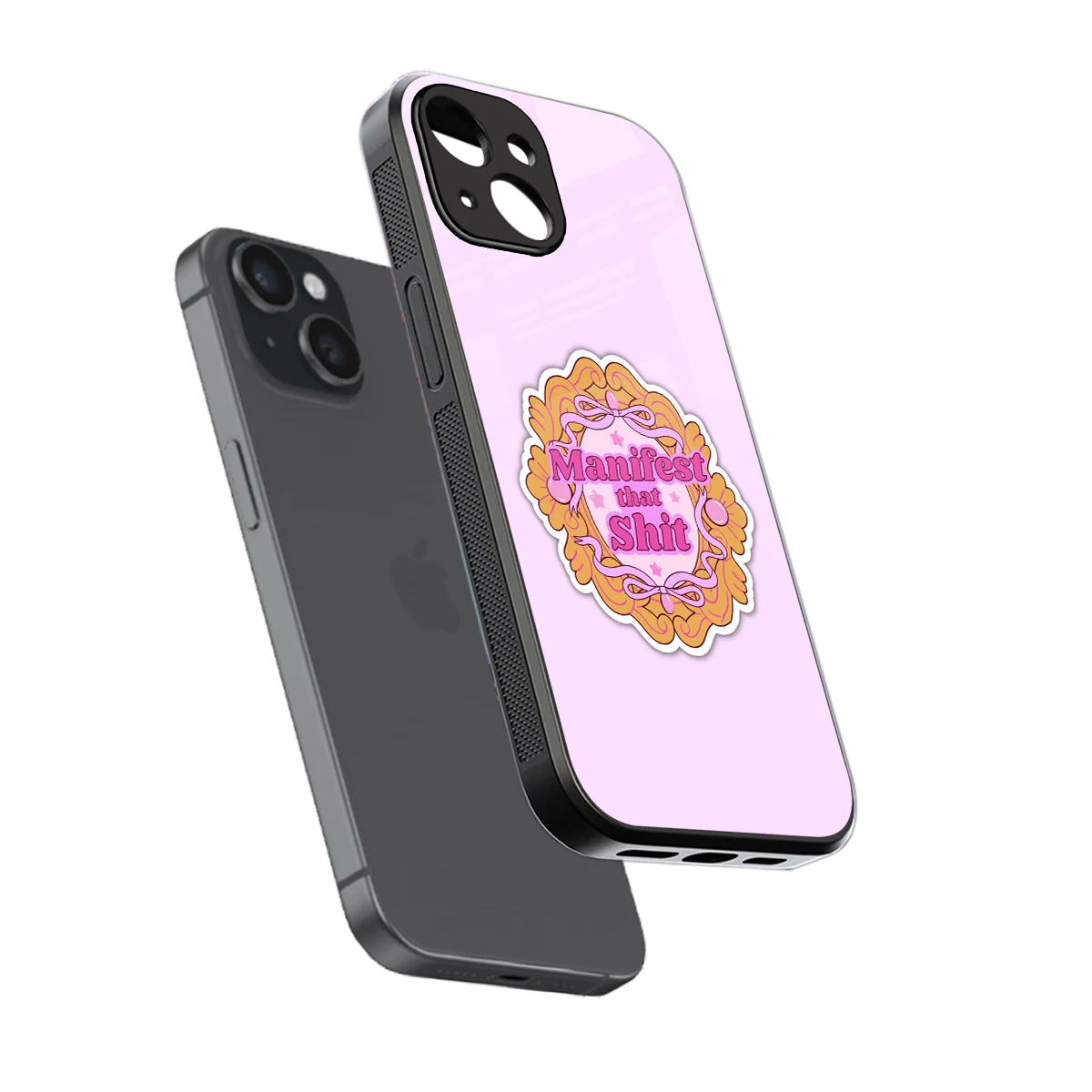 Manifestor sleek iphone 13 cover with tempered glass back and TPU edges