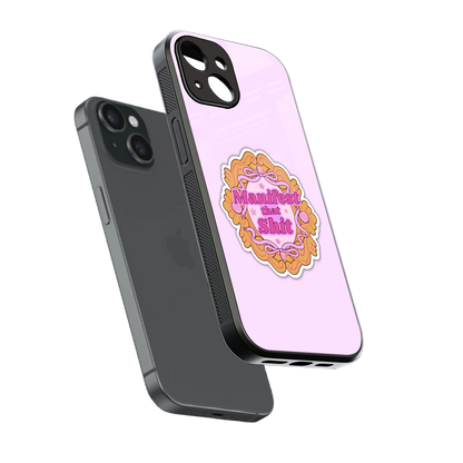 Manifestor sleek iphone 13 cover with tempered glass back and TPU edges