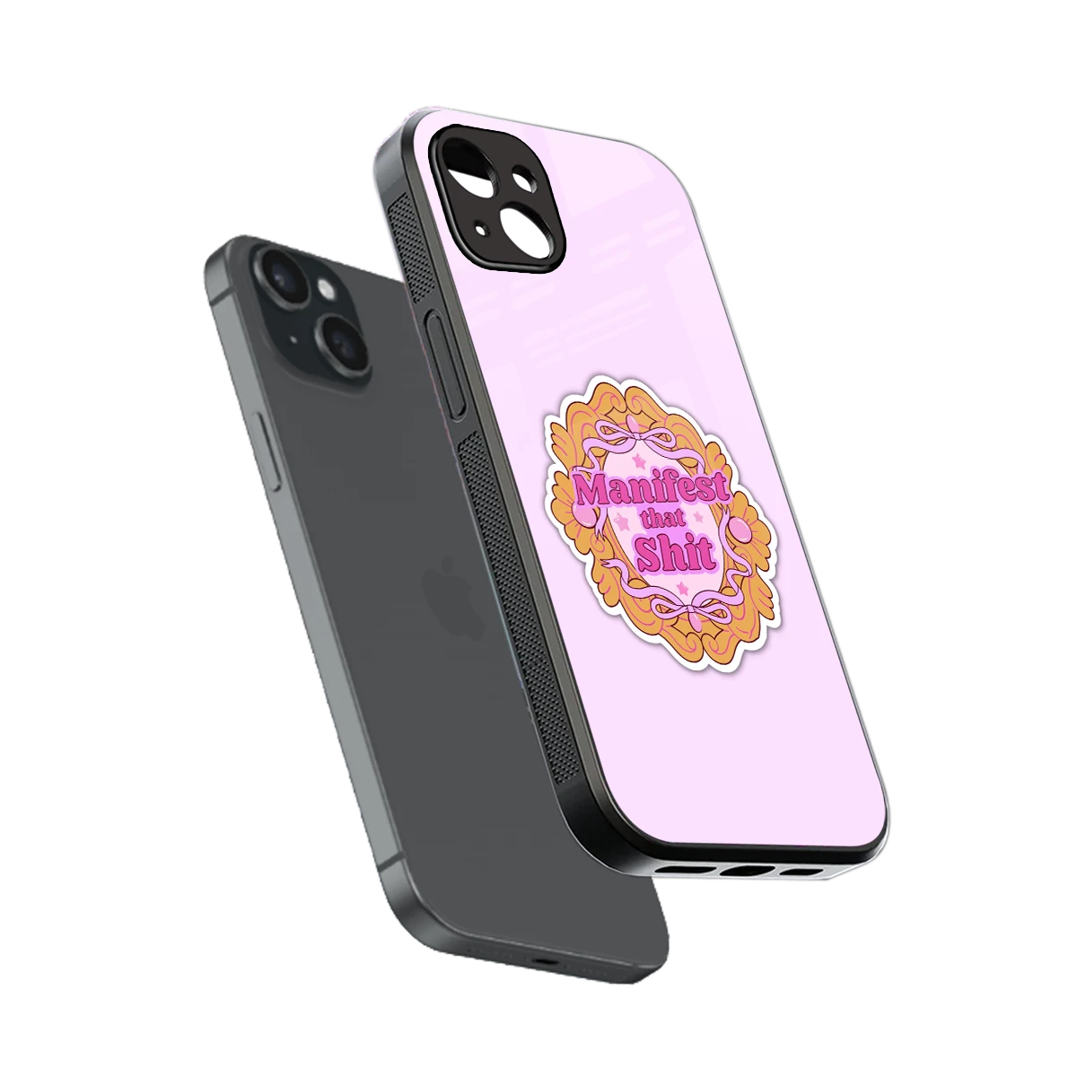 Manifestor sleek iphone 14 plus cover with tempered glass back and TPU edges