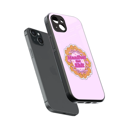 Manifestor sleek iphone 14 plus cover with tempered glass back and TPU edges