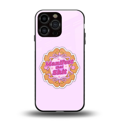 Manifestor back phone cover | glass case for iphone 15 pro max