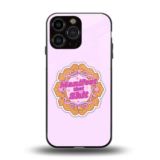 Manifestor back phone cover | glass case for iphone 15 pro max