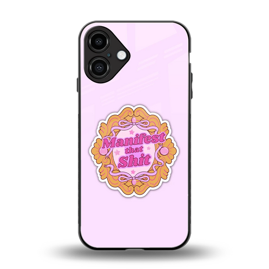 Manifestor back phone cover | glass case for iphone 16 plus