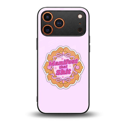 Manifestor back phone cover | glass case for iphone 17 pro max