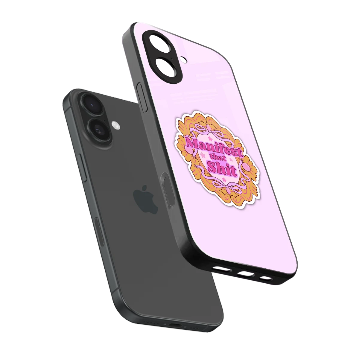 Manifestor sleek iphone 17 cover with tempered glass back and TPU edges