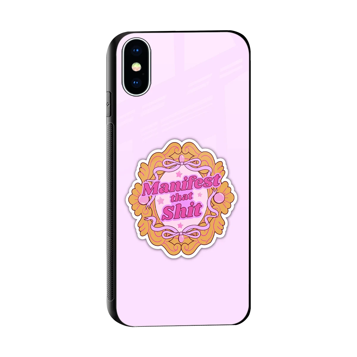 Manifestor sleek iphone xs cover with tempered glass back and TPU edges