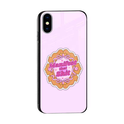 Manifestor sleek iphone xs cover with tempered glass back and TPU edges