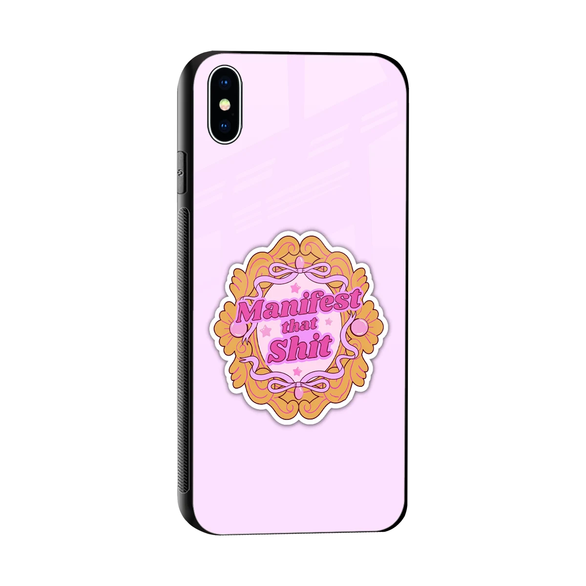 Manifestor sleek iphone xs max cover with tempered glass back and TPU edges