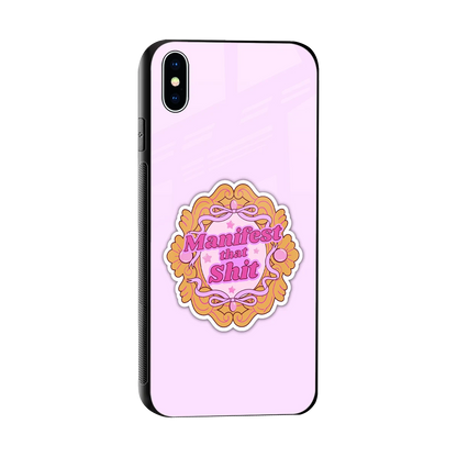 Manifestor sleek iphone xs max cover with tempered glass back and TPU edges